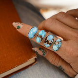 Horizontal Ring in Golden Hills Turquoise (Choose your size)