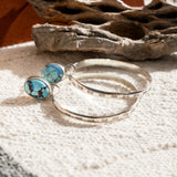 Stud Hoop Earrings in Golden Hills Turquoise