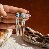 Stud Hoop Earrings in Golden Hills Turquoise