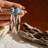 Stud Hoop Earrings in Golden Hills Turquoise