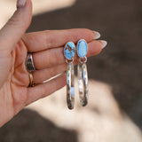 Stud Hoop Earrings in Golden Hills Turquoise