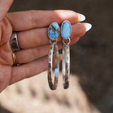 Stud Hoop Earrings in Golden Hills Turquoise