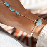 Hand Chain in Golden Hills Turquoise