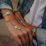 Hand Chain in Golden Hills Turquoise