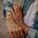 Hand Chain in Golden Hills Turquoise