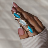 The Halo Edge Ring in 14k Gold-fill w/ Campitos Turquoise (Size 6.75)