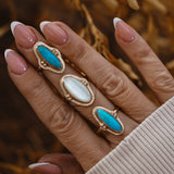 The Halo Edge Ring in 14k Gold-fill w/ Campitos Turquoise (Size 9.5)