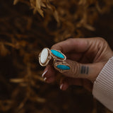 The Halo Edge Ring in 14k Gold-fill w/ Moonstone (Size 8.5)