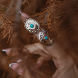 The Golden Star Concho Ring in Lone Mtn Turquoise (Choose your size)
