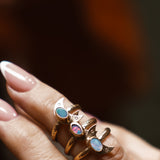 The Nightfall Ring in 14k Gold-Fill w/ Boulder Opal Doublet (Size 7.75)