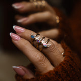 The Nightfall Ring in 14k Gold-Fill w/ Boulder Opal Doublet (Size 6.25)