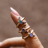 The Nightfall Ring in 14k Gold-Fill w/ Boulder Opal Doublet (Size 6.25)