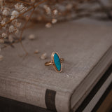 The Halo Edge Ring in 14k Gold-fill w/ Campitos Turquoise (Size 9.5)