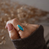The Halo Edge Ring in 14k Gold-fill w/ Campitos Turquoise (Size 9.5)