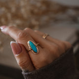 The Halo Edge Ring in 14k Gold-fill w/ Campitos Turquoise (Size 9.5)