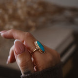 The Halo Edge Ring in 14k Gold-fill w/ Campitos Turquoise (Size 9.5)