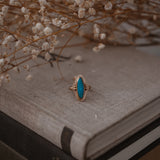 The Halo Edge Ring in 14k Gold-fill w/ Campitos Turquoise (Size 6.75)