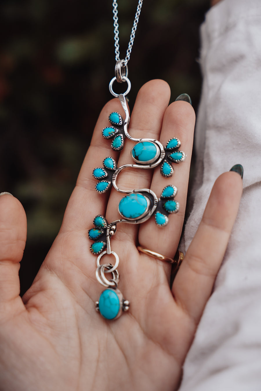 Sonoran Snake Statement Necklace in Egyptian & Kingman Turquoise
