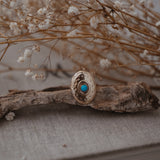 The Golden Star Concho Ring in Lone Mtn Turquoise (Choose your size)