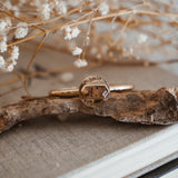 14k Gold-Fill Cuff in Rose Quartz w/ Diopside