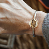 14k Gold-Fill Cuff in Rose Quartz w/ Diopside