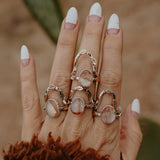 The Healer Gold Leaf Stacker Set in Healer Quartz (Size 7)