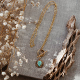 14k Gold-Fill Necklace in Campitos Turquoise w/ toggle clasp
