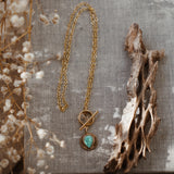 14k Gold-Fill Necklace in Campitos Turquoise w/ toggle clasp