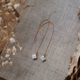 Dew Drop Ear Threaders in Mother of Pearl