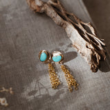 14k Gold-fill Earrings in Campitos Turquoise