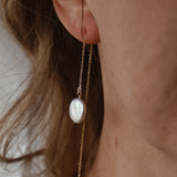 Dew Drop Ear Threaders in Mother of Pearl