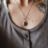 Fine Silver Kiln-Fired Pendant in Kyanite