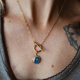14k Gold-Fill Necklace in Boulder Opal Doublet w/ toggle clasp