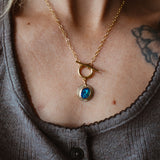 14k Gold-Fill Necklace in Boulder Opal Doublet w/ toggle clasp