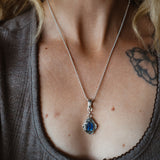 Fine Silver Kiln-Fired Pendant in Kyanite