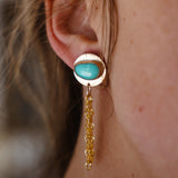 14k Gold-fill Earrings in Campitos Turquoise