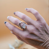 The Healer Gold Leaf Stacker Set in Healer Quartz (Size 7)