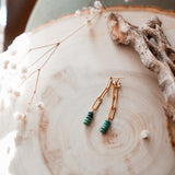 Gift Set: Bracelet + Earrings with Turquoise Beads and 14k Gold-fill