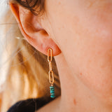 Gift Set: Bracelet + Earrings with Turquoise Beads and 14k Gold-fill