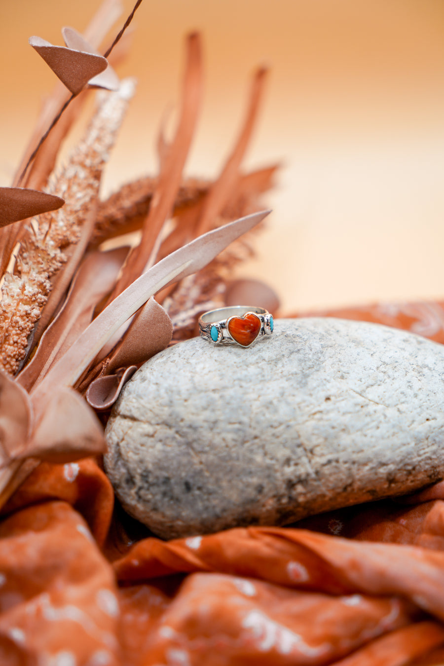 The Turquoise Lover's Ring in Spiny Oyster & Morenci Turquoise (Size 10)