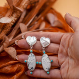 Mother of Pearl Hearts with White Buffalo & Lone Mountain Turquoise