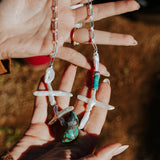Necklace with Kingman & Blue Ridge Turquoise and Pearl Beads