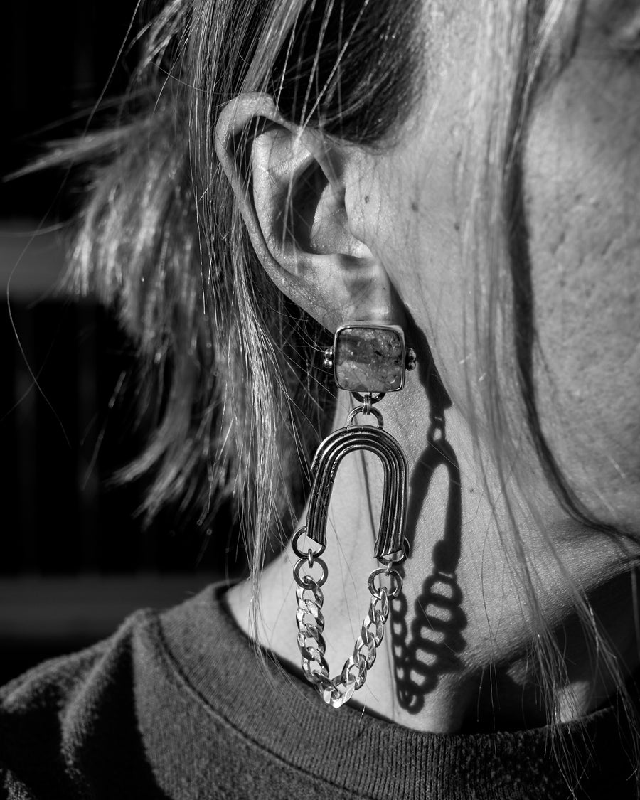 Statement Earrings in Boulder Opal