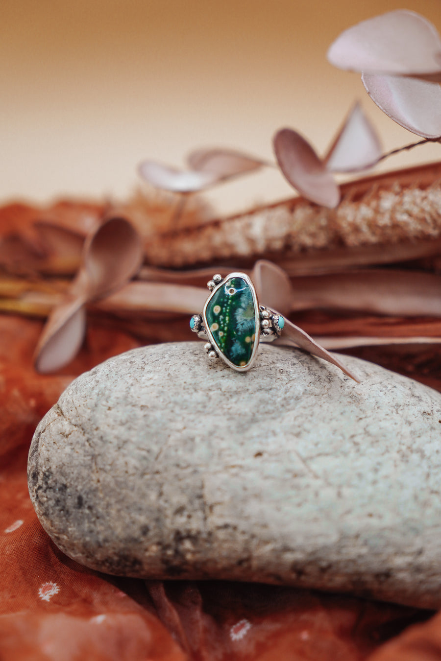 Ocean Jasper & Lone Mtn Turquoise Ring (Size 9.75)