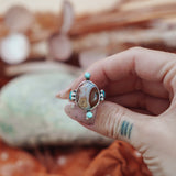 Lace Agate & Lone Mtn Turquoise Ring (Size 7)