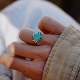 The Ellipsis Ring in Hubei Turquoise (Size 6.5)