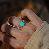 The Ellipsis Ring in Hubei Turquoise (Size 6.5)