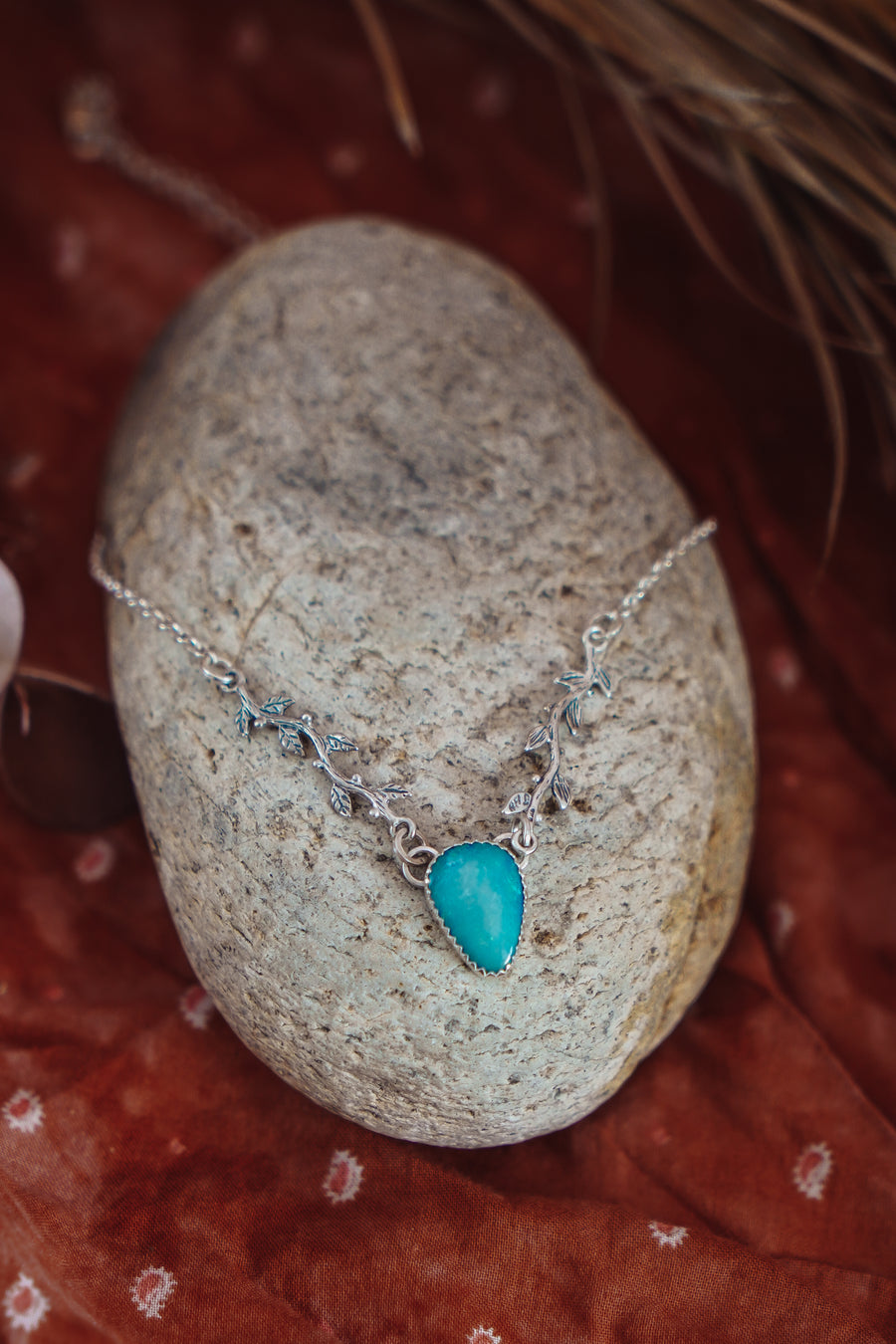 Flora Necklace in Boulder Opal Doublet