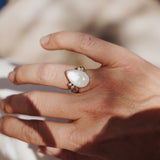 Ring in Rainbow Moonstone (Size 6.75)