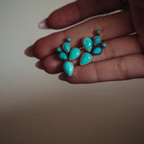 Prickly Pear Studs in Kingman Turquoise